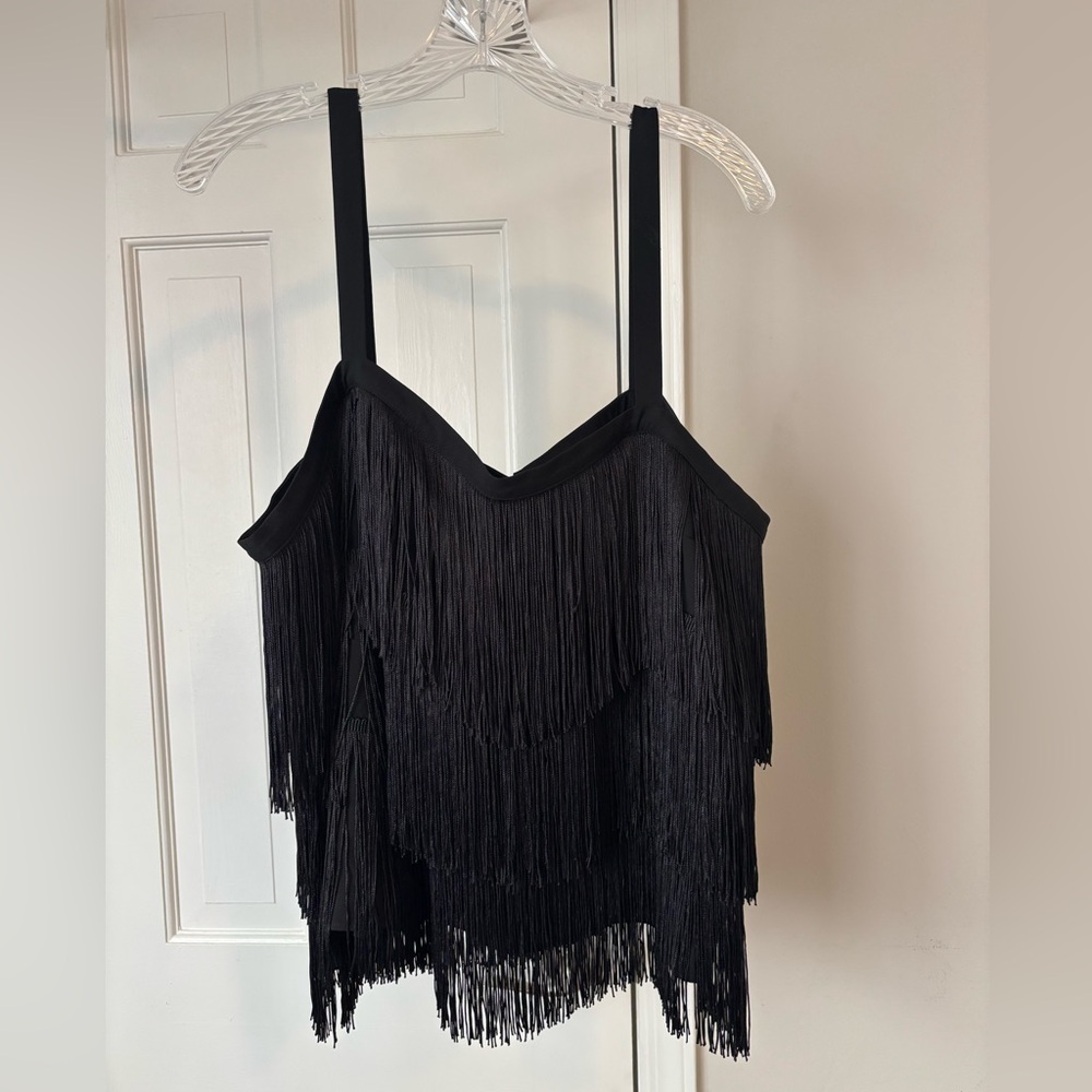 Ann Taylor Black Fringe Camisole